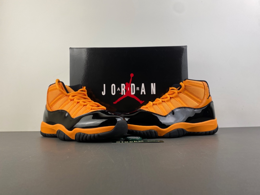air Jordan 11 retro shoes men-orange/black